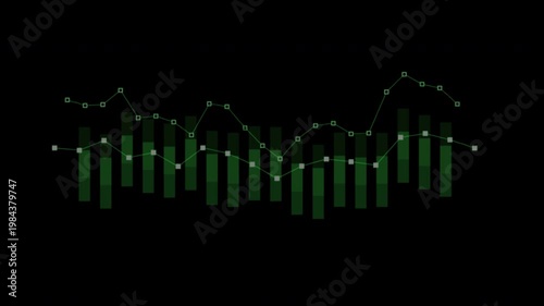 Futuristic Technology Business Graph with Abstract HUD Digital Data Animation