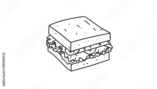 Sandwich line art.