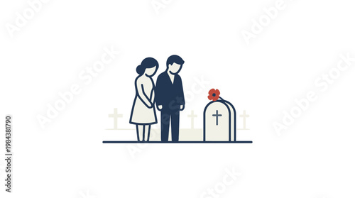 Couple at a Funeral Mourning a Loss