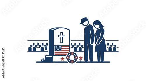 Mourning Couple at a Memorial