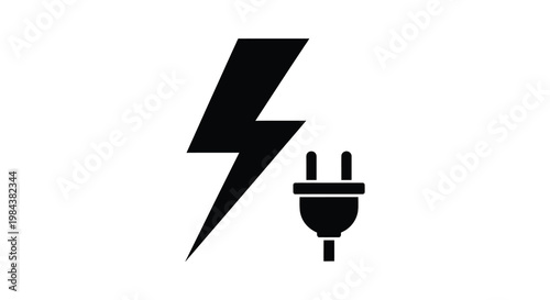 Electrical power symbol featuring a lightning bolt silhouette