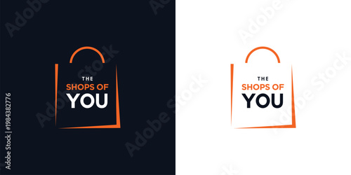 Modern and elegant shopping bag logo