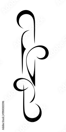 decorative element with an ornate abstract pattern featuring curls and vignettes; graphic design