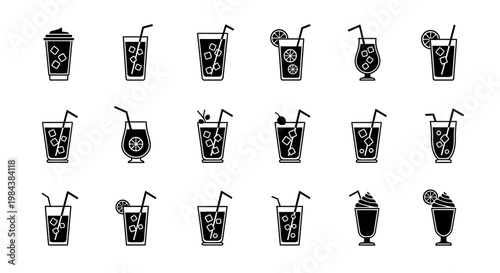 Collection of Refreshing Drink Icons
