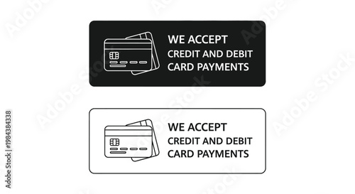 We accept credit and debit card payments sticker design black and white