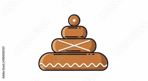 Stylized stacked cookies or gingerbread