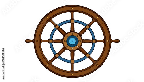 Ship Wheel Isolated.