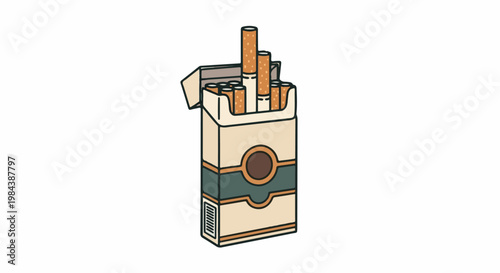 A pack of cigarettes with the lid open revealing several cigarettes inside