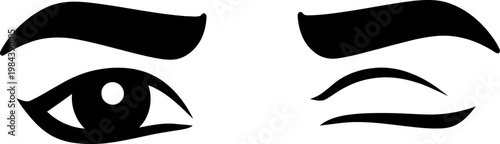 Winking Eye and Eyebrows Minimal Vector Icon