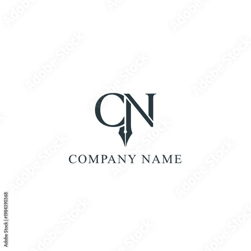 Elegant bakery logo featuring company name initials with pen nib design