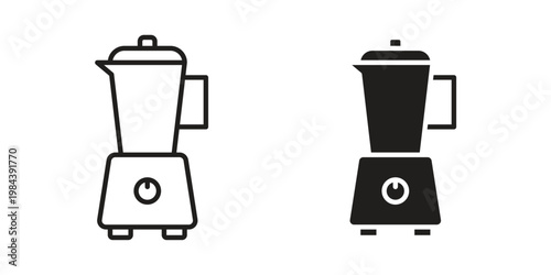 Blender icon outline and solid set. Graphic icons