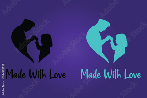Happy father's day heartwarming silhouette of father and child celebrating love
