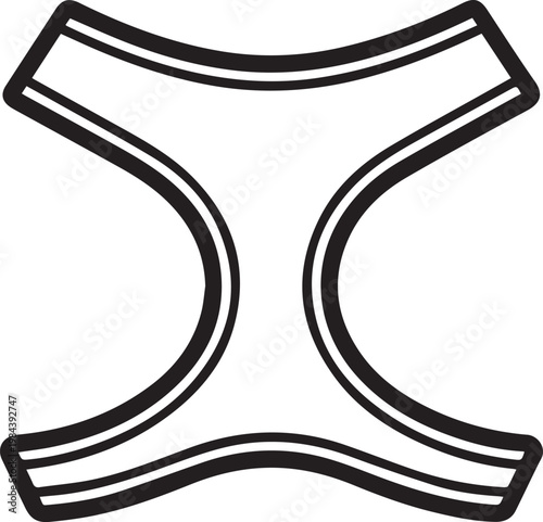 Minimalist, symmetrical pet harness outline design, a stylish and functional representation for pet owners.