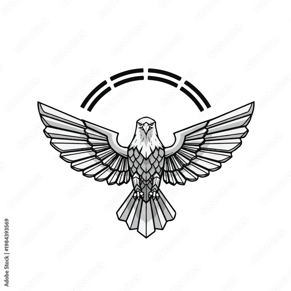 Fototapeta premium Bird with outstretched wings flying high.