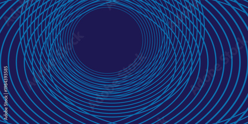 Dark blue abstract vector background with bright and elegant glowing circle lines stacked together, 3D cover of business presentation banner or night party.
