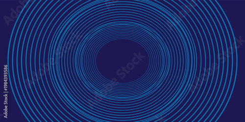 Dark blue abstract vector background with bright and elegant glowing circle lines stacked together, 3D cover of business presentation banner or night party.