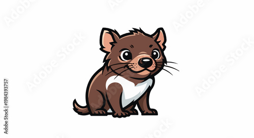 Cute cartoon Tasmanian devil sitting