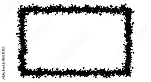 Black rectangle frame made of butterflies.