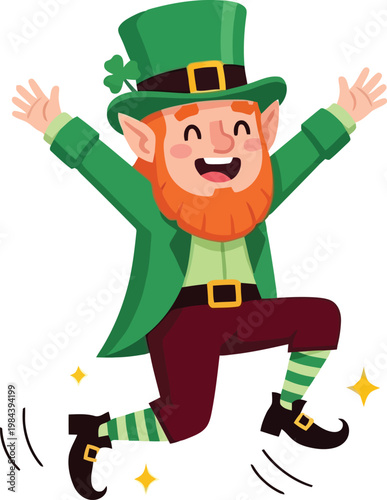 Leprechaun clicking heels cartoon