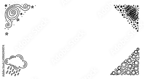 Black and white weather icons set.