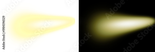 Bright light effect. Flickering beam, light source, spotlight for web design, PNG.