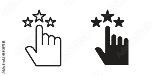 Customer feedback icon outline and solid set. Graphic icons