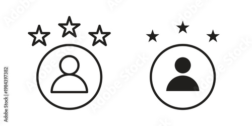 Customer loyalty icon outline and solid set. Graphic icons