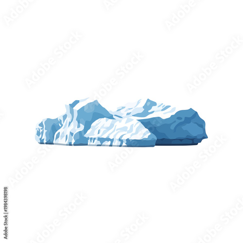 Iceberg Vector Illustration Isolated on White Background