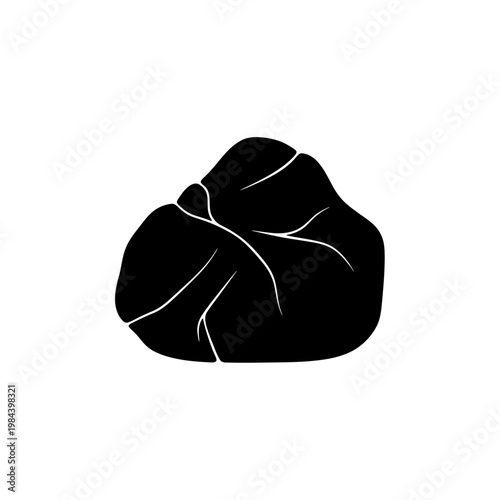 Black Truffle Mushroom Silhouette Vector Illustration