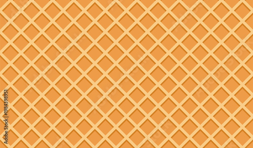 Seamless Waffle Vector Background Pattern Sweet Dessert Texture