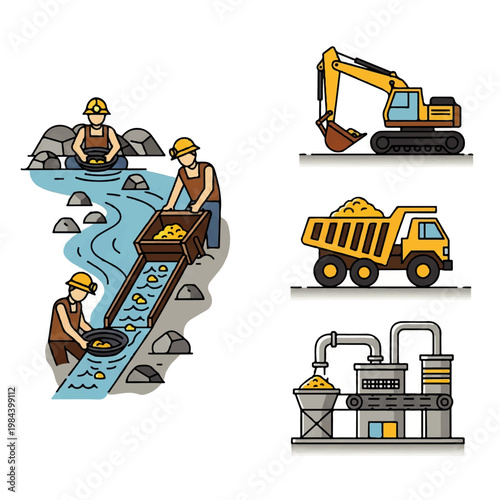 Gold Mining Operations From Prospecting to Heavy Machinery and Processing Plant