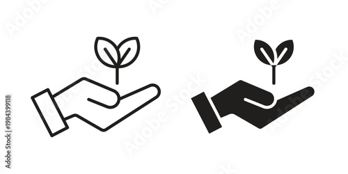 Eco-friendly icon outline and solid set. Graphic icons