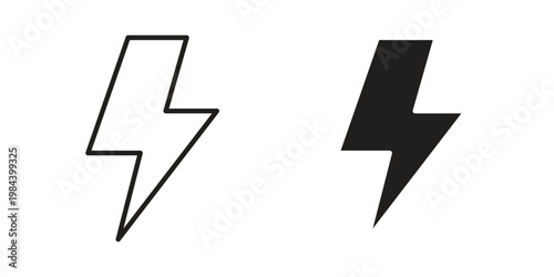 Electricity icon outline and solid set. Graphic icons