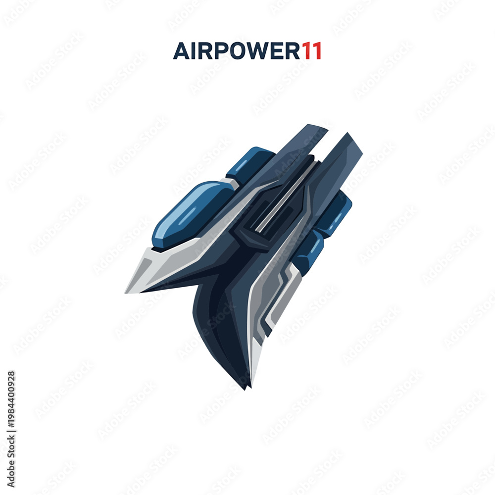 Fototapeta premium Futuristic Sci-Fi Spaceship Vector Illustration Airpower11