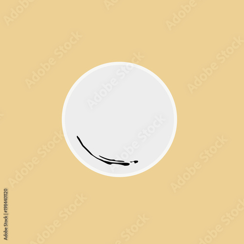 Minimalist Plate with Sauce Stroke Food Presentation.