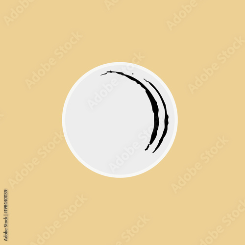 Minimalist Plate with Sauce Stroke Food Presentation.