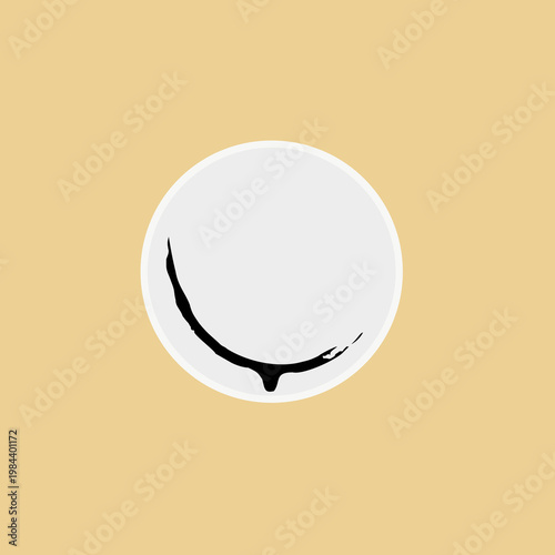 Minimalist Plate with Sauce Stroke Food Presentation.