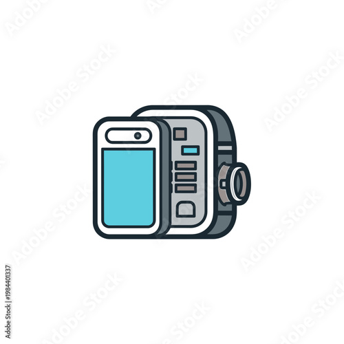 Professional Video Camera Camcorder Vector Illustration