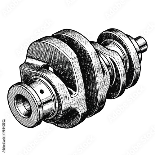 Industrial metal crankshaft mechanical component.
