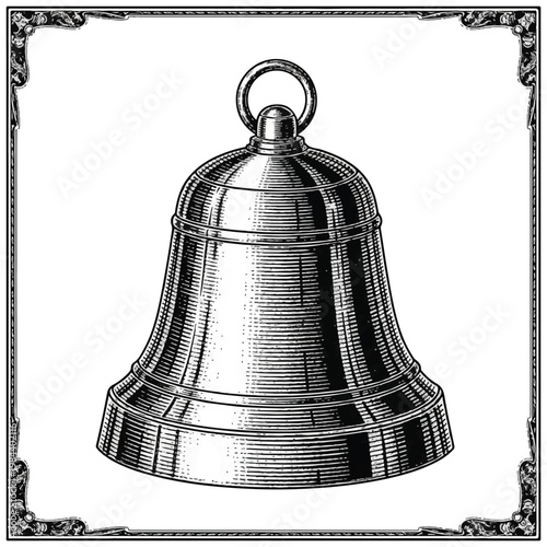 Large Metal Bell With Ring Handle.