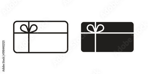 Gift voucher icon outline and solid set. Graphic icons