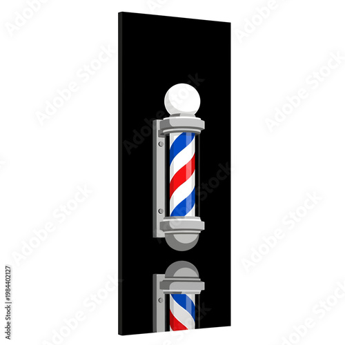 Classic Barbershop Pole with Red White and Blue Stripes Vector