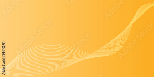 Solid yellow orange gradient simple tone color background. White flowing lines design