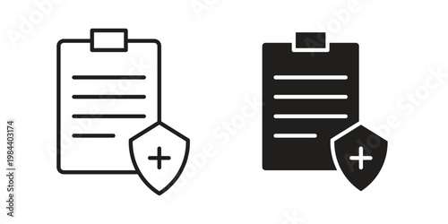Health insurance icon outline and solid set. Graphic icons
