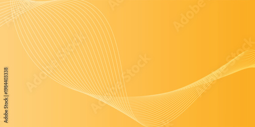Solid yellow orange gradient simple tone color background. White flowing lines design