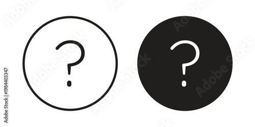 Help icon outline and solid set. Graphic icons