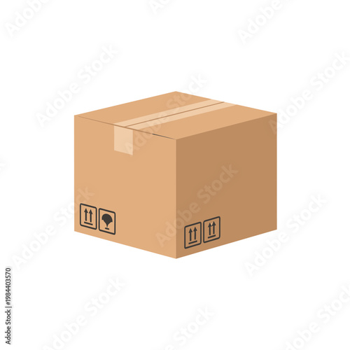 Isometric Cardboard Box Vector for Shipping and Logistics