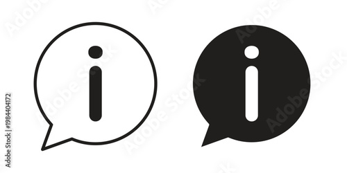 Info icon outline and solid set. Graphic icons