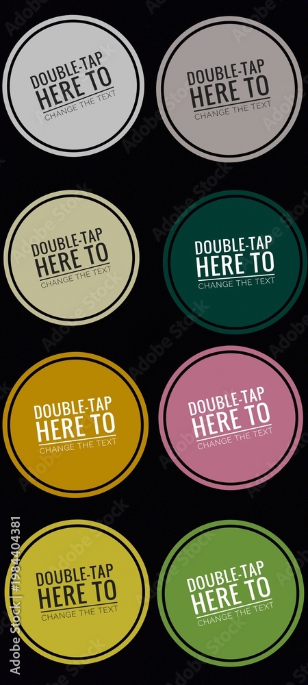 Obraz premium Set of colorful serrated circular badges for labels and stickers on black background.