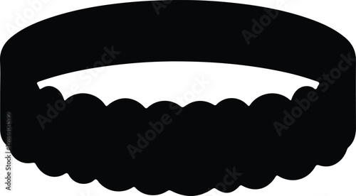 Silhouette baked dessert pie tart cake pastry food icon simple minimalist flat design vector design